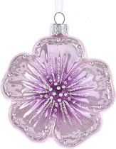 Kurt S. Adler Paars glazen bloem ornament 8cm