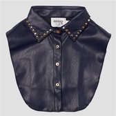 COLLAR LEATHER BLUE GOLD - L/XL