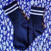 Socks Stripes Blue Neon White