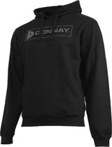 Donnay sweater met capuchon David - groot logo - Sporttrui - Zwart - Maat S