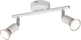 LED Plafondspot - Torna Pamo - GU10 Fitting - 2-lichts - Rond - Mat Wit - Aluminium