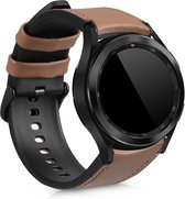 kwmobile horlogeband voor Samsung Watch 4 (40 / 44mm) & Watch 4 Classic (42 / 46mm) -Armband voor fitnesstracker van leer in bruin / zwart / zwart