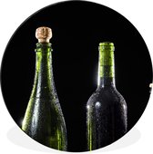 Cercle mural - Cercle mural - Bouteilles sur fond sombre - Aluminium - ⌀ 30 cm - Intérieur et Extérieur
