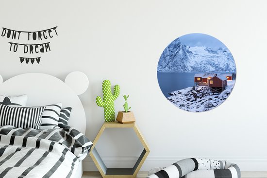 Cercle mural - Cercle mural Indoor - ⌀ 60 cm - Plastique - Cabanes sur les Lofoten