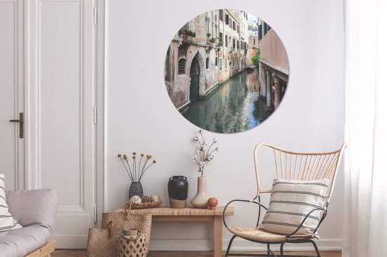 Bâtiments à Venetië Sticker mural cercle mural ⌀ 120 cm / cercle papier peint / cercle mural / cercle vivant - auto-adhésif et découpe ronde