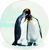 WallCircle - Wandcirkel ⌀ 60 - Pinguïns - Sneeuw - Familie - Ronde schilderijen woonkamer - Wandbord rond - Muurdecoratie cirkel - Kamer decoratie binnen - Wanddecoratie muurcirkel - Woonaccessoires