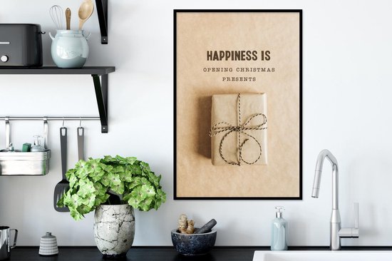 Cadre photo avec affiche - Noël - Cadeau - Citation - 40x60 cm - Cadre pour affiche - Décorations de Noël - Décoration de Noël pour l'intérieur - Noël