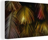 Canvas Schilderij Jungle - Bladeren - Goud - 30x20 cm - Wanddecoratie