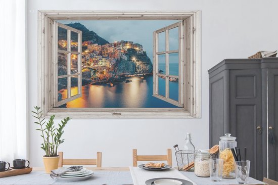 Peinture sur toile See Through - Italie - Mer - 180x120 cm - Décoration murale XXL