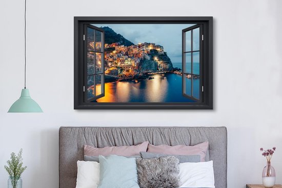 Peinture sur toile See Through - Italie - Mer - 180x120 cm - Décoration murale XXL