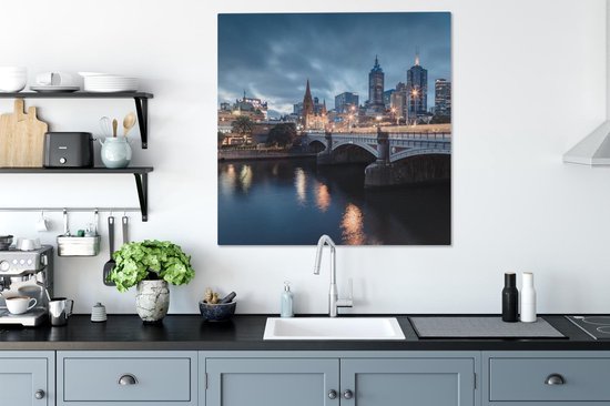 Toile Peinture Australie - Melbourne - Skyline - 90x90 cm - Décoration murale