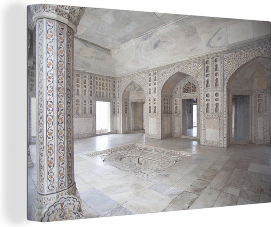 Canvas Schilderij Fort van Agra India - 120x80 cm - Wanddecoratie