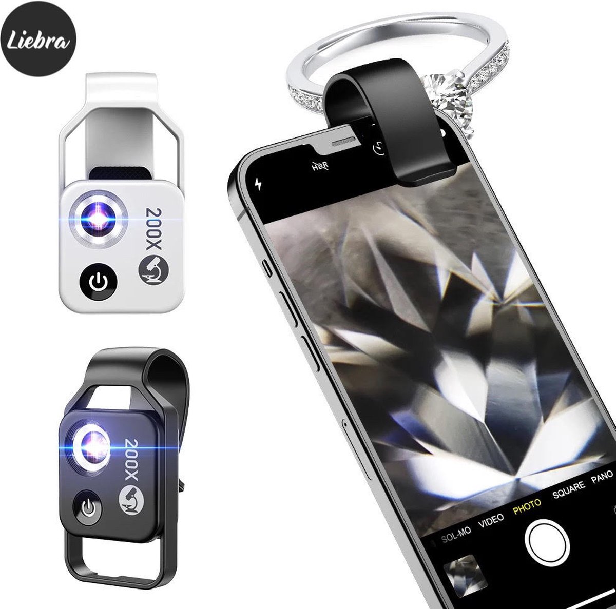 Nanozoom 200x vergroting, Nanozoom High-Tech Clip-On Lens verandert elke smartphone in een Pro-Microscoop, Telefoon Microscoop Lens met LED Licht, Draagbare Digitale Microscoop Universele Lens (zwart Nanozoom 200x vergroting, Nanozoom High-Tech Clip-On Lens verandert elke smartphone in een Pro-Microscoop, Telefoon Microscoop Lens met LED Licht, Draagbare Digitale Microscoop Universele Lens (zwart