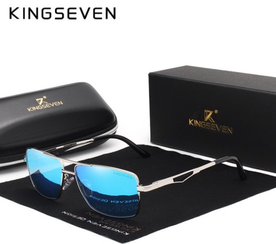 KingSeven Bluestar -Zonnebril Heren - Pilotenbril met UV400 en polarisatie filter - Z198