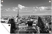 Tuindecoratie Frankrijk - Zwart - Wit - Eiffeltoren - 60x40 cm - Tuinposter - Tuindoek - Buitenposter