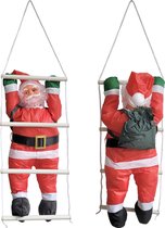 Père Noël grimpant 60x40 cm sur échelle