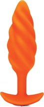 B-Vibe Swirl Texture Plug Orange - Butt Plugs & Anal Dildos