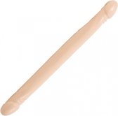 Smooth Double Header, White 18 Inch - Double Dildos