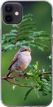 Geschikt voor iPhone 12 mini hoesje - Vogel - Boom - Bos - Siliconen Telefoonhoesje