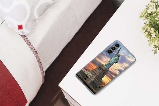 Coque Samsung Galaxy S21 - Statue de la Liberté à New York au coucher du soleil - Coque de téléphone en Siliconen