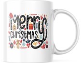 Kerst Mok: Merry Christmas Doodle | Kerst Decoratie | Kerst Versiering | Grappige Cadeaus | Koffiemok | Koffiebeker | Theemok | Theebeker