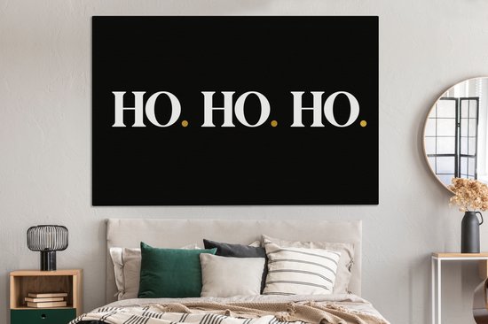 Tableau sur toile Ho ho ho - Père Noël - Citations - Noël - Proverbes - 180x120 cm - Décoration murale XXL