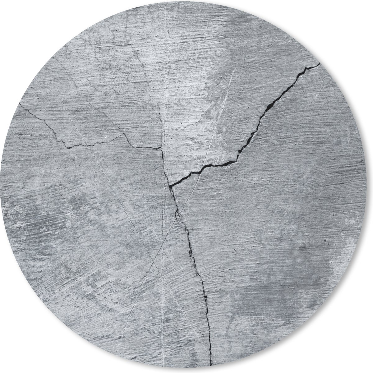 Muismat rond 30x30 cm - Mousepad Beton - Grijs - Scheur - Ronde muismatten