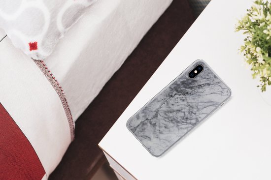 Coque iPhone Xs Max - Marbre - Pierre - Grijs - Siliconen