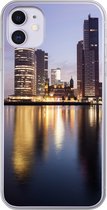 Geschikt voor iPhone 11 hoesje - Rotterdam - Water - Wolkenkrabber - Siliconen Telefoonhoesje
