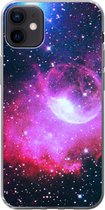 Geschikt voor iPhone 12 mini hoesje - Heelal - Planeten - Roze - Jongens - Meisjes - Kinderen - Siliconen Telefoonhoesje