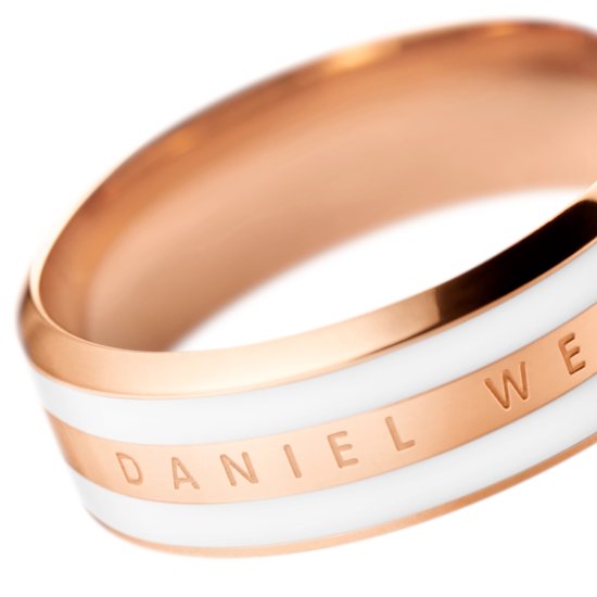 Daniel Wellington Bague classique en satin blanc (Taille: 50) - Blanc