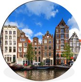 WallCircle - Wall Circle - Wall Circle - Amsterdam - Été - Bateau - Aluminium - Dibond - 90x90 cm - Intérieur et Extérieur