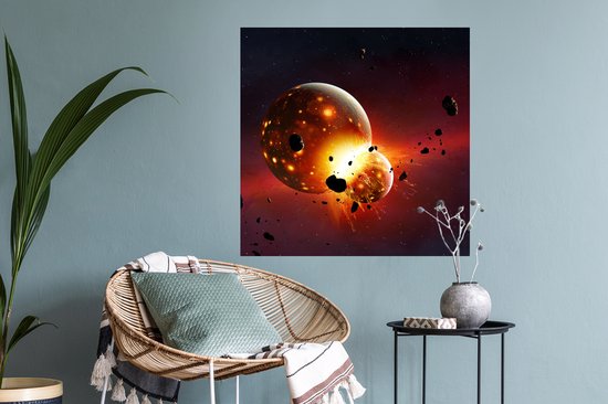 Muurstickers - Sticker Folie - Een illustratie van een jonge aarde - 80x80 cm - Plakfolie - Muurstickers Kinderkamer - Zelfklevend Behang - Zelfklevend behangpapier - Stickerfolie