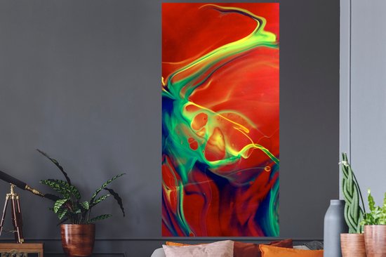 Stickers muraux - Art - Encre - Couleurs - Psychédélique - 80x160 cm - Film Adhésif