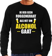 Apres ski sweater Geen ruggengraat zwart  heren - Wintersport trui - Foute apres ski outfit/ kleding L