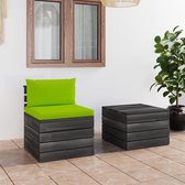 Decoways - 2-delige Loungeset met kussens pallet massief grenenhout