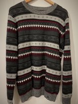 Gibson heren trui bordeaux/antra print ronde hals - maat M