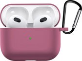 AirPods 3 Hoesje Silicone Case - AirPods 3 Case Oud Roze Siliconen Hoes - AirPods 3 Hoes Cover - Oud Roze