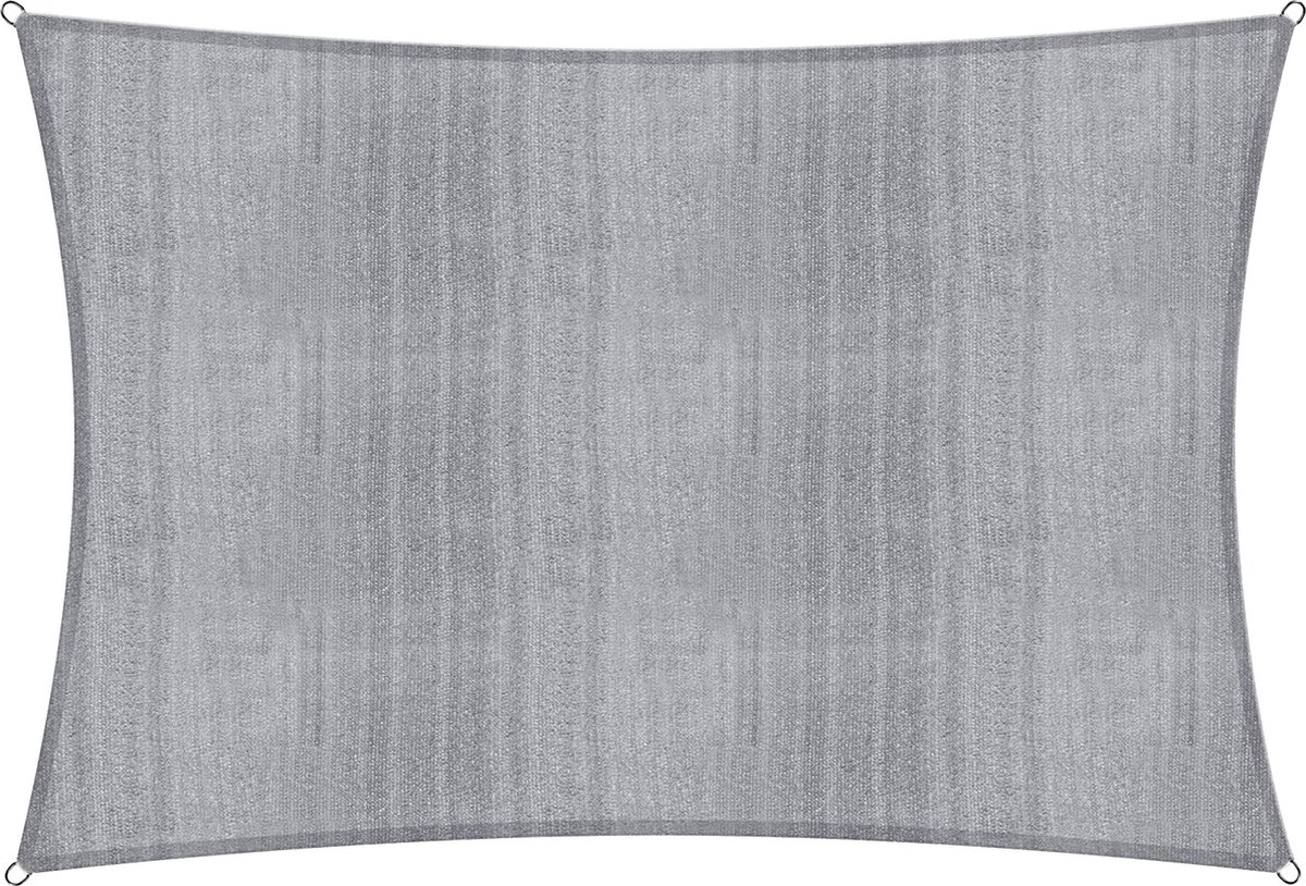 Vierkante luifel van Lumaland incl. spankoorden|Vierkant 5 x 6 m| 160 g/m² - lichtgrijs