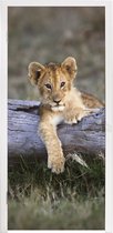 Deursticker Welp - Dier - Natuur - 95x235 cm - Deurposter