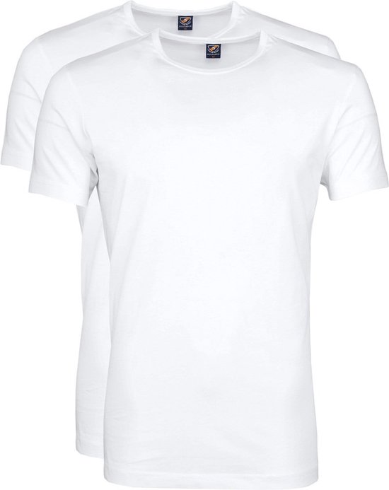 Adapté - T-shirt 2-Pack O-Neck Wit - XL - Coupe moderne