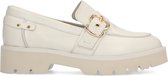 Manfield - Dames - Off white leren loafers met gesp - Maat 39