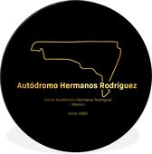 WallCircle - Wandcirkel - Muurcirkel - Mexico - Circuit - Formule 1 - Aluminium - Dibond - ⌀ 90 cm - Binnen en Buiten - Cadeau voor man