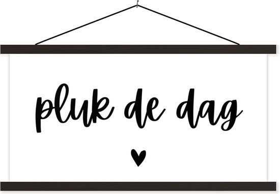 Posterhanger incl. Poster - Schoolplaat - Spreuken - Pluk de dag