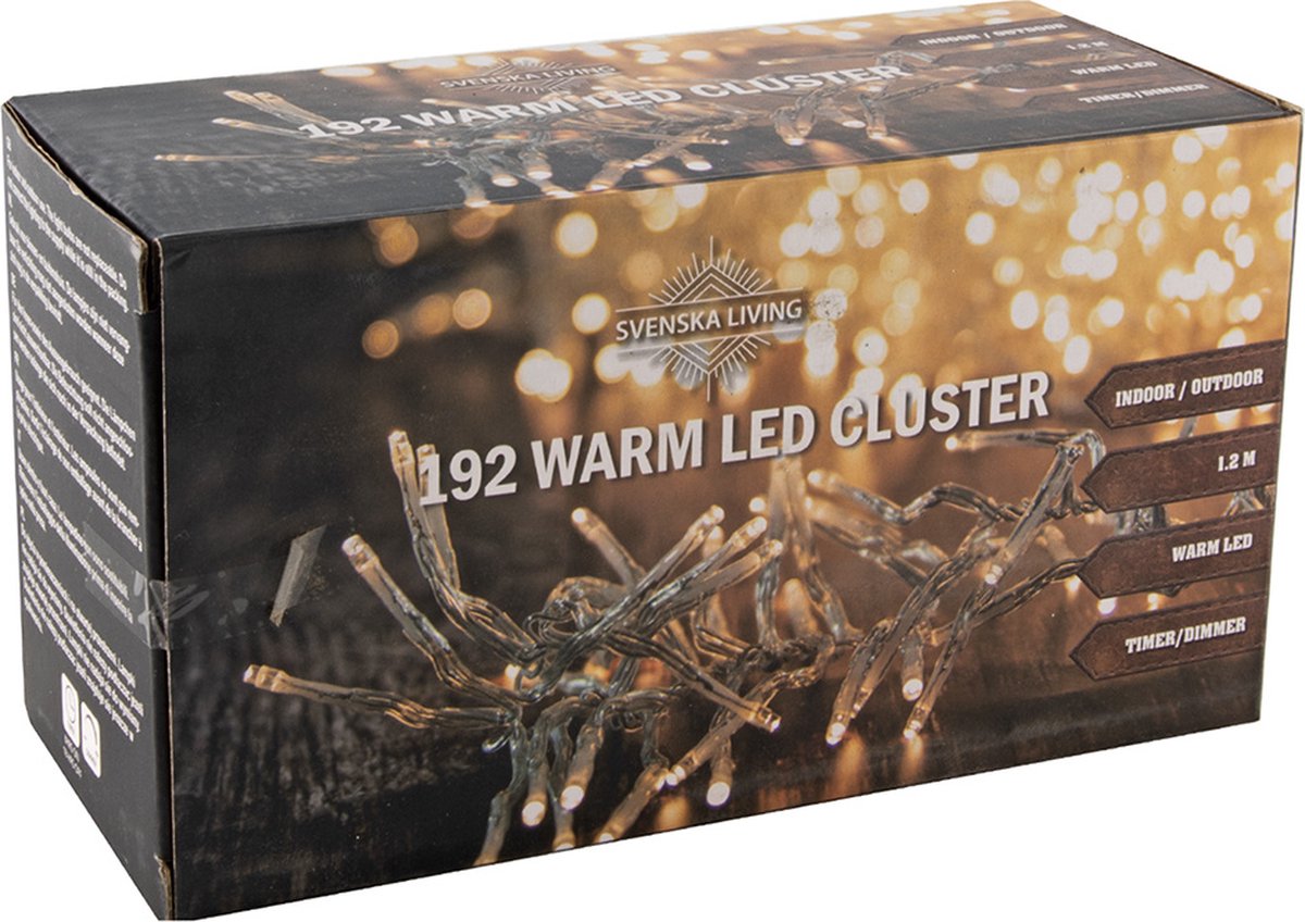 Kerstverlichting Cluster - 1536 Warm LED - Transparant - 10 meter - Incl. Timer - Svenska Living