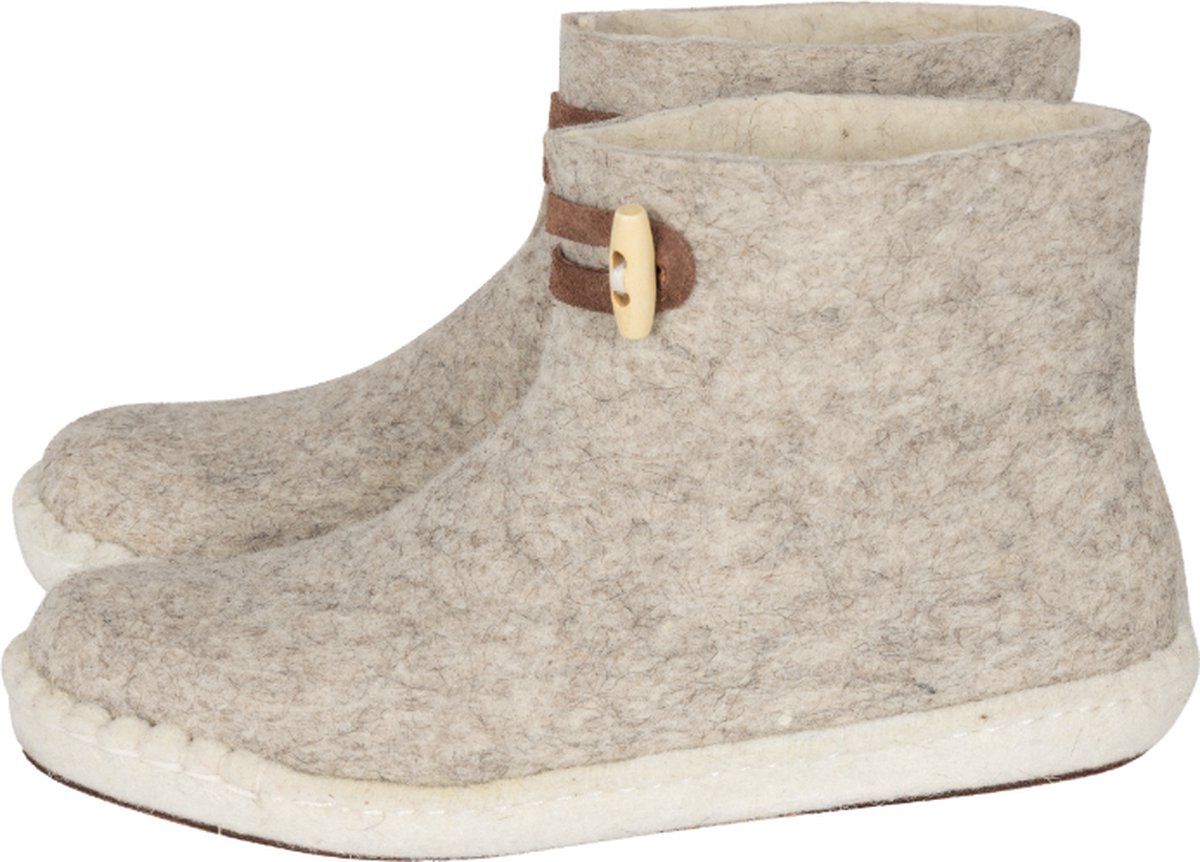 Vilten damesslof High Boots light grey Colour:Lichtgrijs/ Ecru Size:36