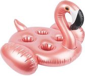 Bekerhouder opblaasbaar flamingo Geel