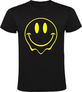Smiley | Kinder T-shirt 152 | Zwart Geel | Glimlach | Lachen | Vrolijk | Gelukkig | Graffiti | Clown | LOL | Plezier | Emoticon