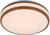 Lindby - LED plafondlamp - 1licht - ijzer, aluminium, kunststof - H: 10 cm - licht hout, wit - Inclusief lichtbron