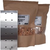 RVS smokerbox met rookhout Chips Apple en Oak